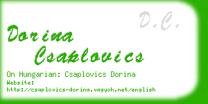 dorina csaplovics business card